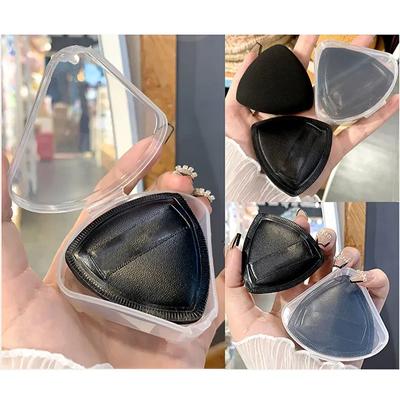 Triangle Make Up Sponge Powder Puff for Liquid Foundation Dry and Wet Cosmetic Puff Sponzen Makeup Tools with Storage Box