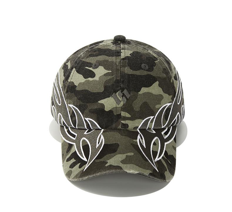 Hip Hop Street Advanced Flame Embroidery Baseball Cap Men's and Women's Versatile Cap Child Trendy Brand Sun Hat