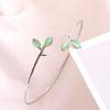 Jewelry Gift Forest Adjustable Bangle Green Leaf Cuff Bracelet Women Bracelet Open Bangle Bracelet