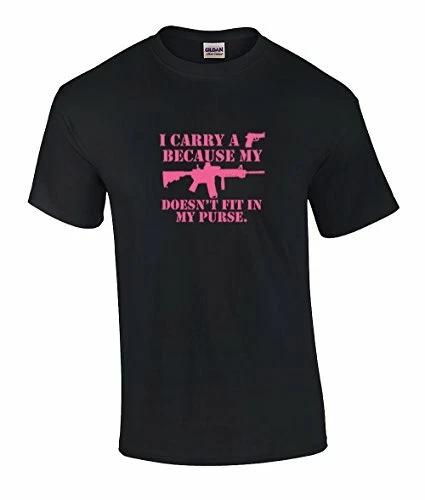 

Carry Handgun Because Rifle Does Not Fit in Purse Adult Tee Shirt Black S