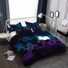 Soft & Cozy Blue Honeycomb Mechanical Style Duvet Cover Set - Washable Polyester, Stain-Resistant Magical Gifts