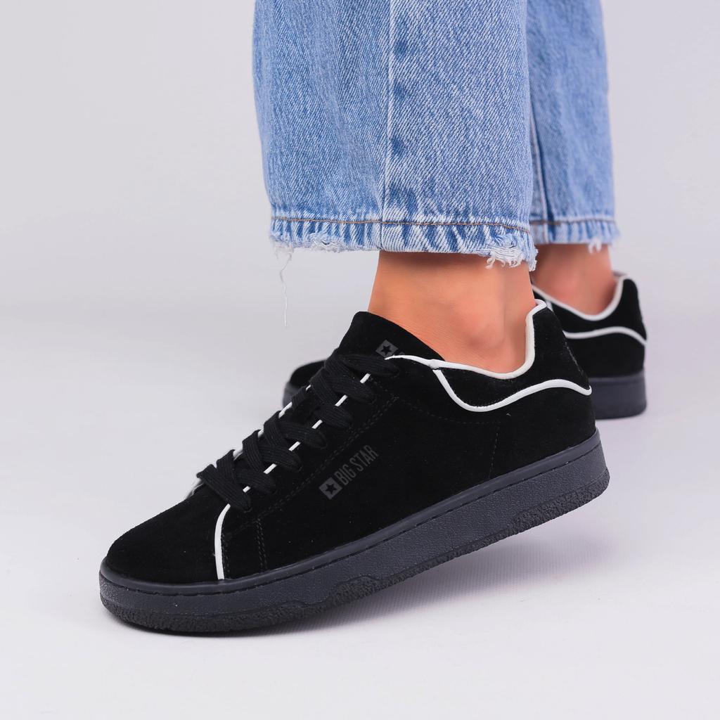 Big Star NN274513 Women's Shoes Black Suede Classic Sneakers