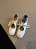 Ballet Style Little White Shoes Women's 2025 New Lace-up Sports and Leisure Shoes Flat Single Shoes Mary Jane Small Leather Shoes