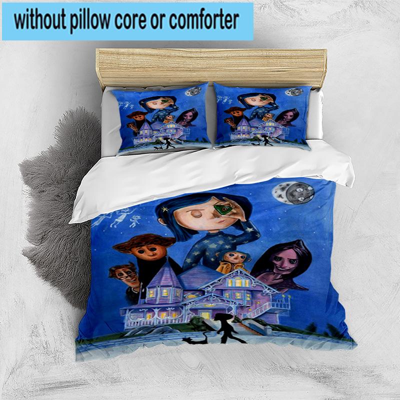 3PCS Moonlit Mystery Cora-line 3pcs Bedding,Including 3PCS Duvet Cover And 2pcs Pillowcases Perfect for Christmas,Ideal for Bedroom, Dormitory