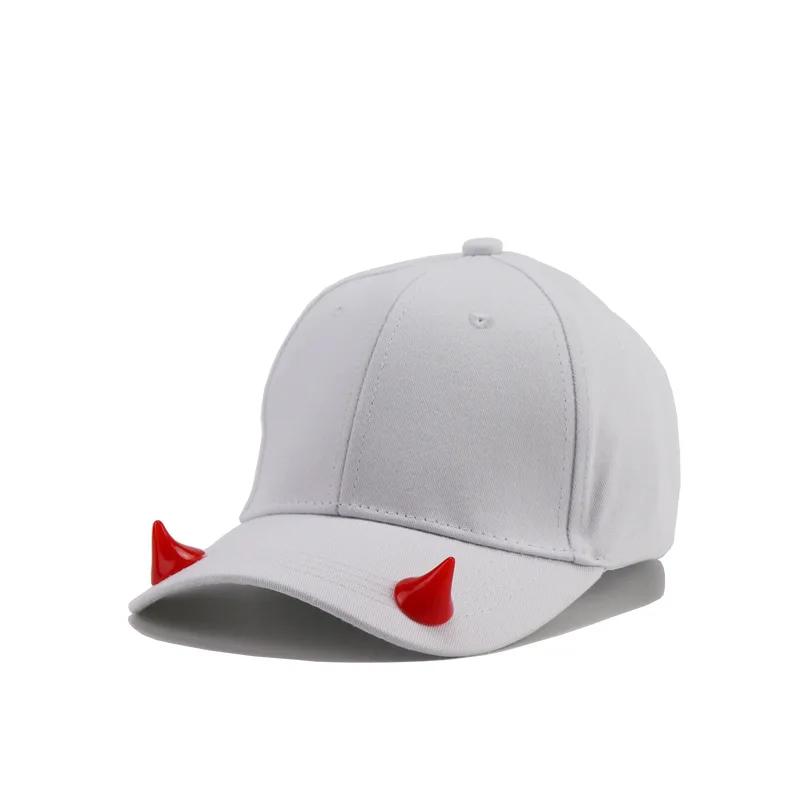 New Unisex Halloween Devil Baseball Hats Men's Funny Personality Snapback Dad Hat for Women Hip Hop Sunscreen tusks Horns Cap