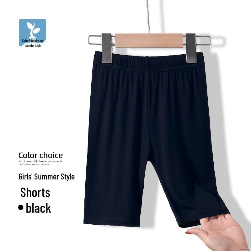 Girls' Modal Leggings for Spring/Summer - Black or White Dance Pants, Medium/Large Sizes