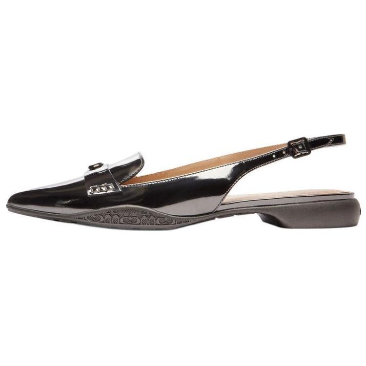 

Coach Carrie Leather Pointed Toe Buckle Casual Flats 2Cm Women flats Black CX004-ANT 36.5