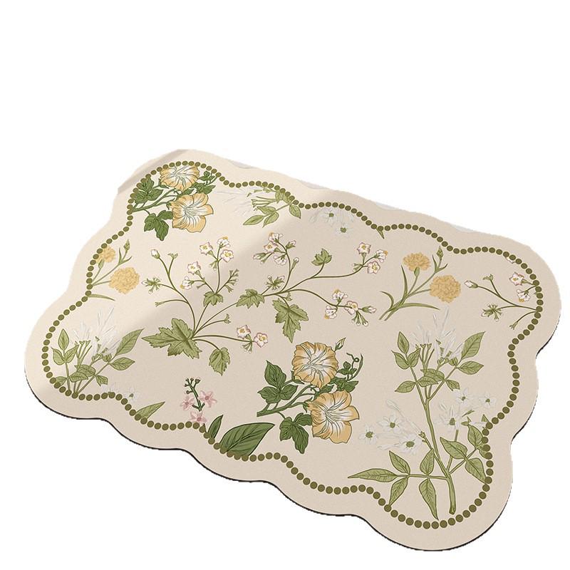 Green Forest Quick-Dry Diatomaceous Bathroom Mat - Absorbent, Stain-Resistant, Easy-Clean, Anti-Slip Foot Pad
