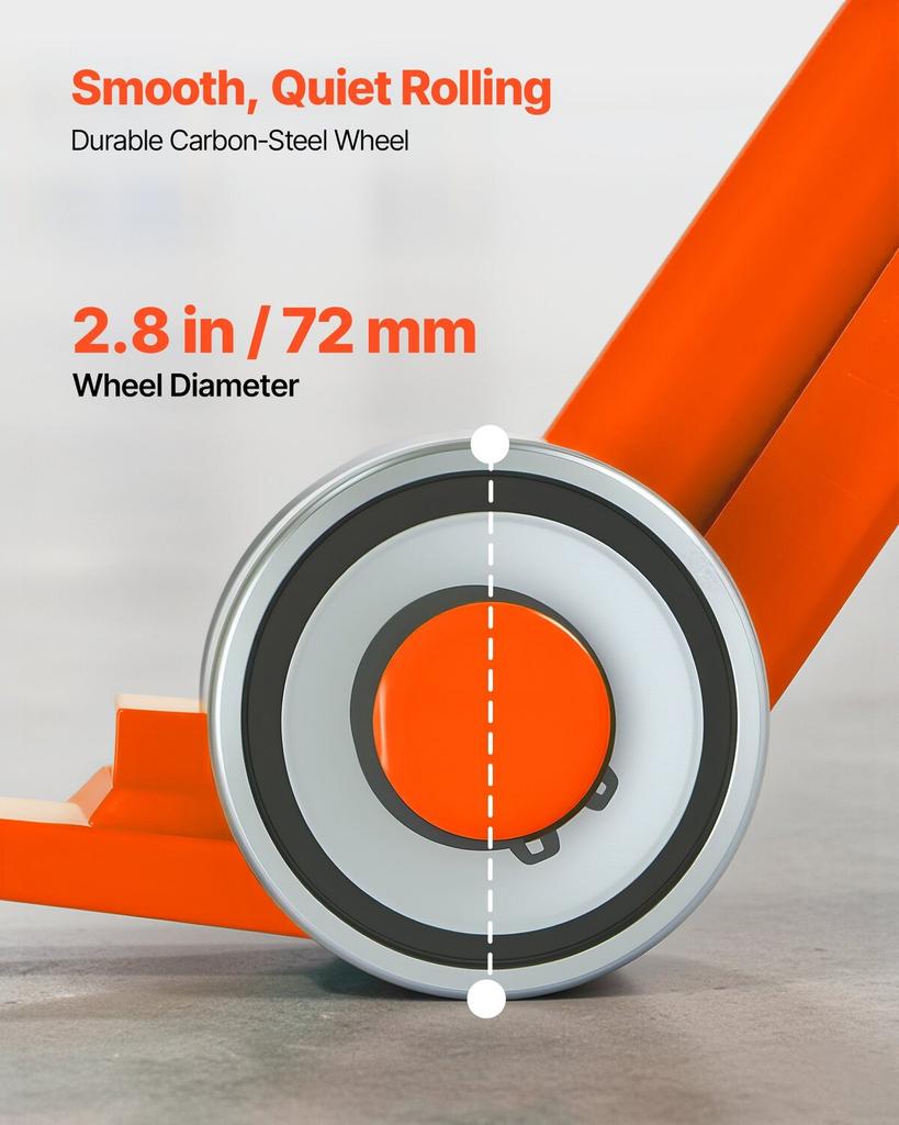 Prylever Bar, 4990 kg Weight Capacity, 1.7 m Carbon Steel Handle Lever Dolly, Pry Lever Bar with Wheels for Large Pallets, Heavy Items, Concrete