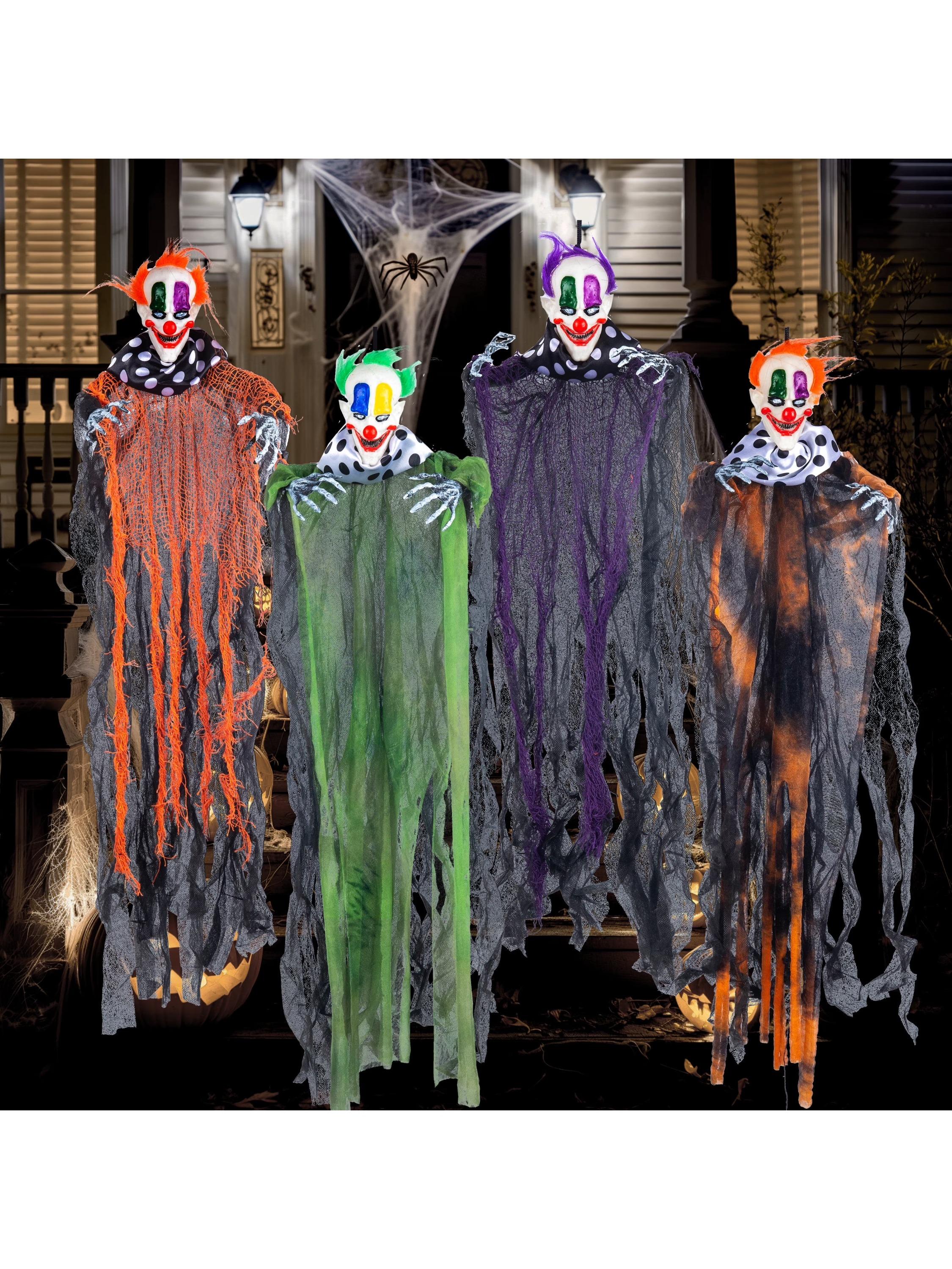 

Joyfy 4 Pcs Hanging Clown Ghost Halloween Decorations Outdoor 29 Scary Outdoor Halloween Decor for Halloween Haunted House