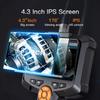 Câmera endoscópica industrial, tela ips de 4.3 polegadas, ip67, à prova d'água, hd1080p, 8mm, lente, câmera de inspeção de esgoto, boroscópio para carro