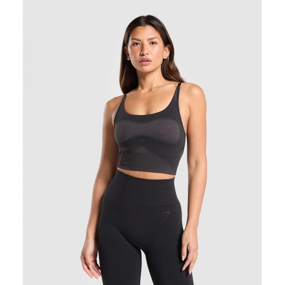 

GYMSHARK Blur Бесшовная майка Черный Асфальт Серый B9A1S BCCJ XS