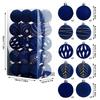 30-Piece 6cm Velvet Flocked Christmas Tree Ornament Set