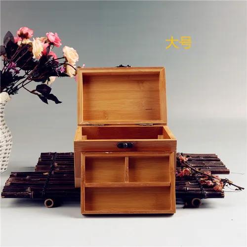 Bamboo Craft Princess Korean Bamboo Jewelry Box Wooden Jewelry Storage Box Small Collection Box Gift Box WF Travel organizer Box