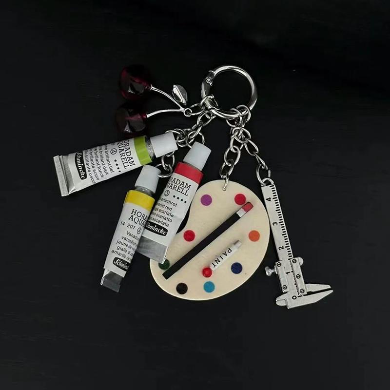 Original Handmade Color Paint Tray Bag Pendant Ins Creative Mobile Phone Pendant High Value Keychain Pendant