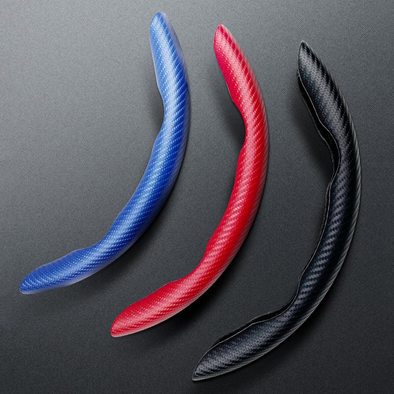 Carbon Fiber Look Universal Car Steering Wheel Booster Cover Non-Slip Auto Interior Decoration