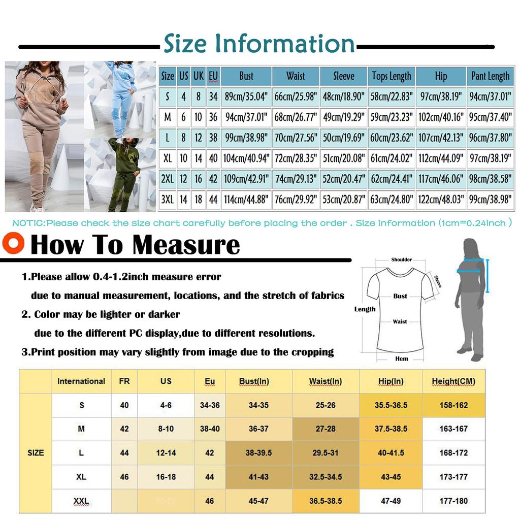 Women's /Winter Colour Sweatshirt Hooded Fashion Long Sleeve Two Piece Set
