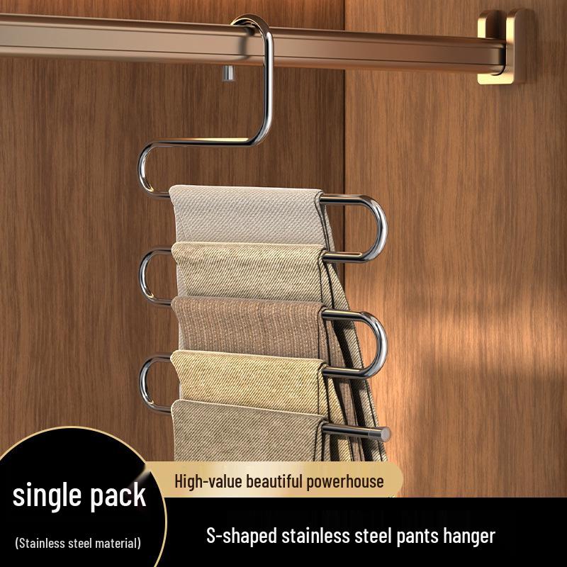Multi-Layer Non-Slip Telescopic Stainless Steel Pants Hanger
