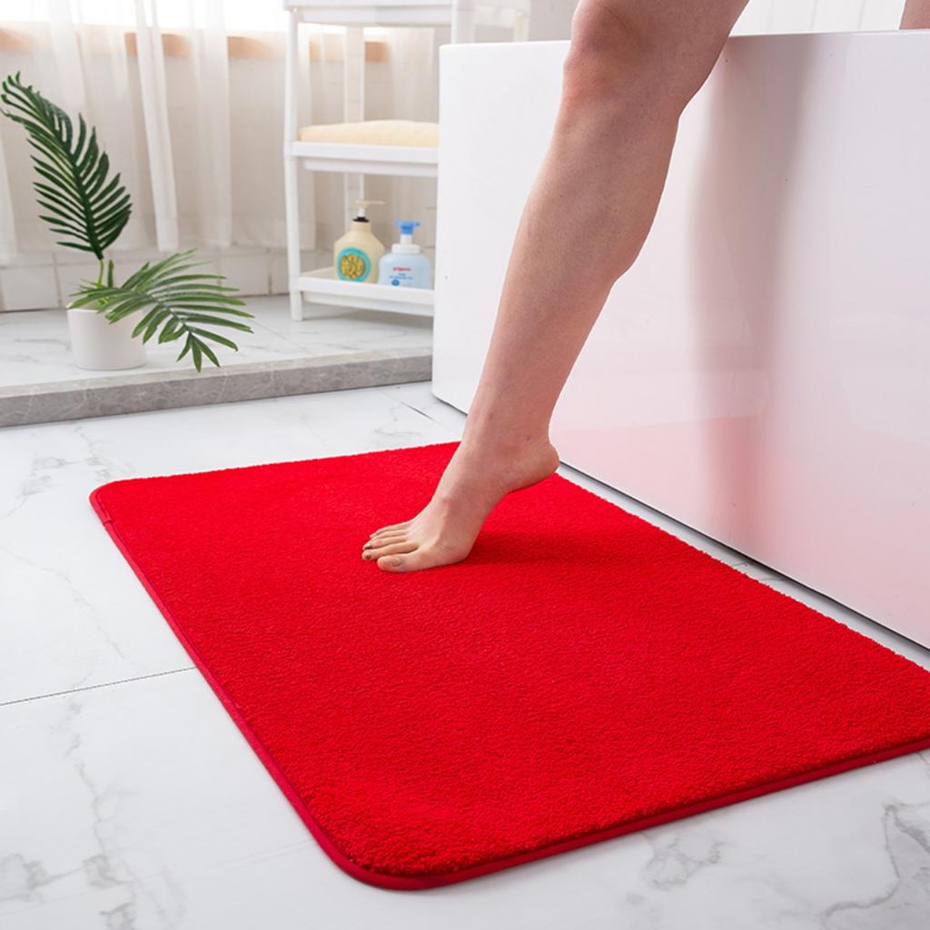Coral Fleece Emboss Bathroom Cashmere Thickening Mat Bath Non-slip Carpets In Wash Basin Bathtub Side Floor Rug Shower Room Doormat Memory Foam 3D Pad