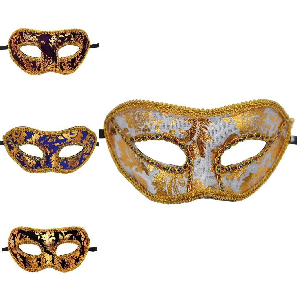 Mysterious Angel Halloween Masquerade Party Men's Mask Plush Cloth Half Face Mask With Fabric Edges