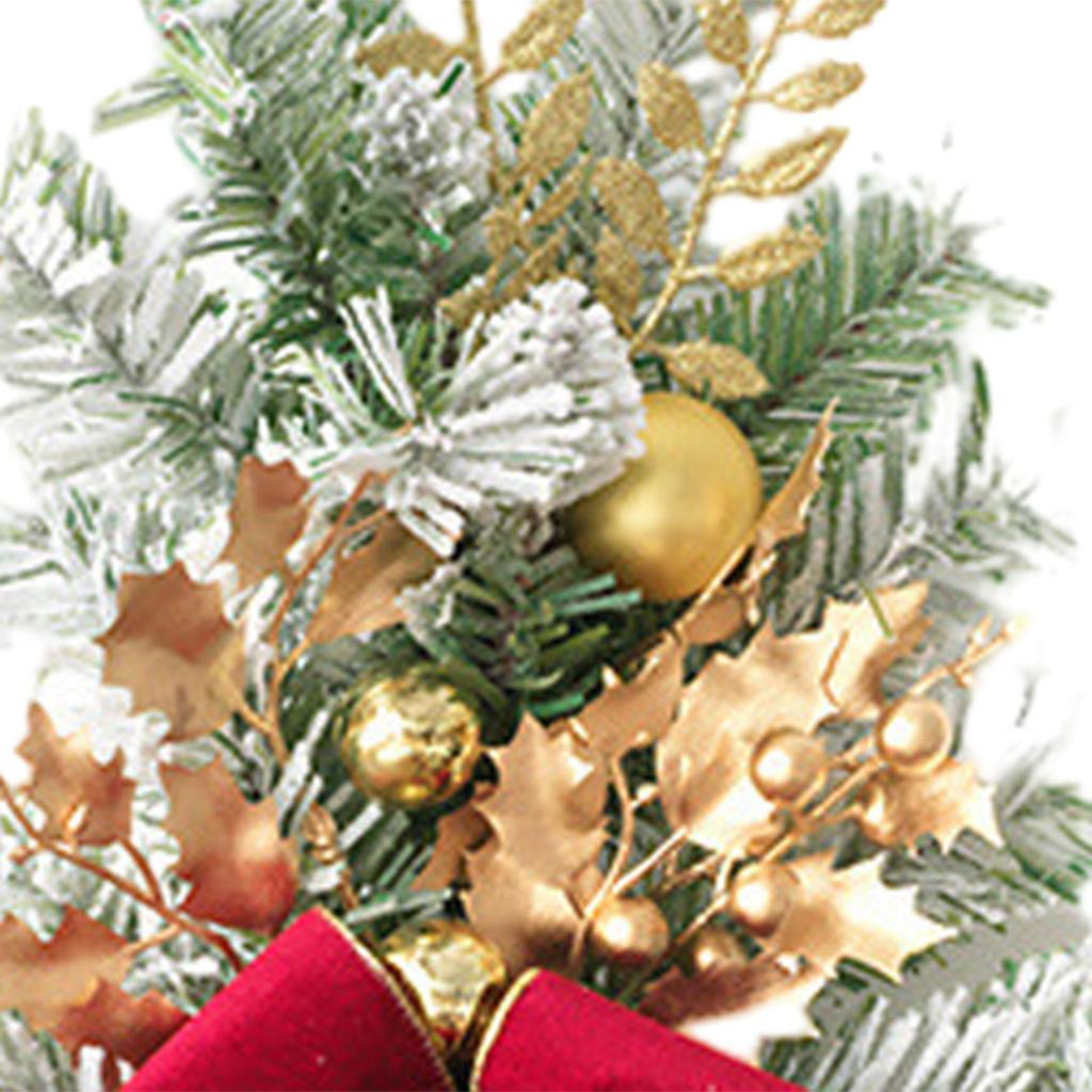 Christmas Door Swag Artificial PP Material Decorative Wreath with Bow Ornament Luxury Garland for Outdoor Home Holiday