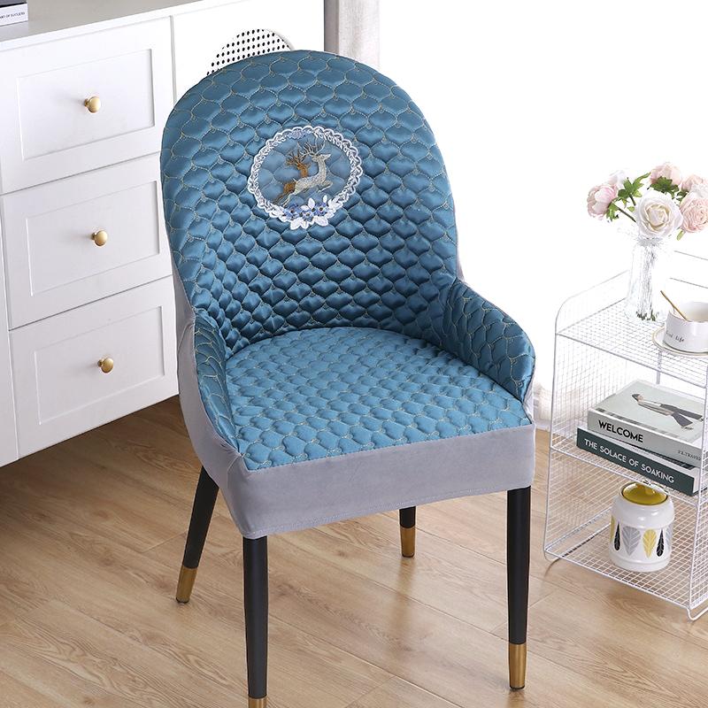 

2025 Cotton-padded Thickened Arc-shaped Chair Cover Nordic Elk Seat Cushion with Armrests Table Leather Stool Seat синий
