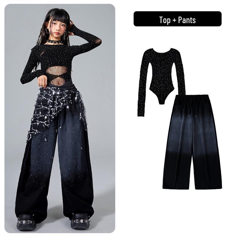 Trendy Kids' Jazz Dance Clothing: Cool Fashion for Girls' Group Performances & Festive Shows