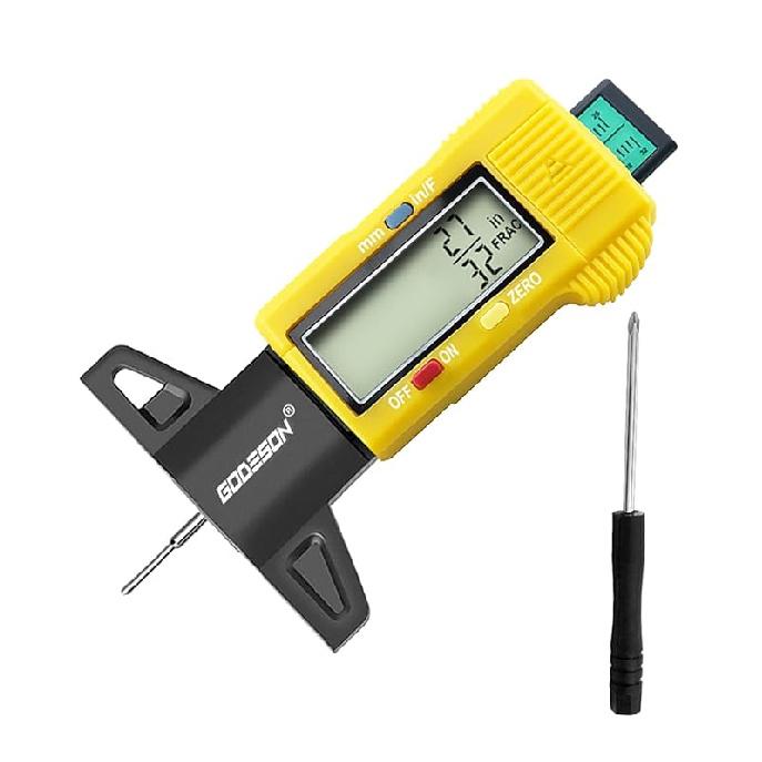 GODESON Tire Tread Depth Gauge, Digital Tire Tread Depth Gauge With 3 Modes-Fractional Inch, Decimal Inch And Millimeter, Tire Depth Gauge For
