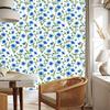 Wallpaper Flowers and Leaves White and Azure for Living Room and Bedroom 50x1000