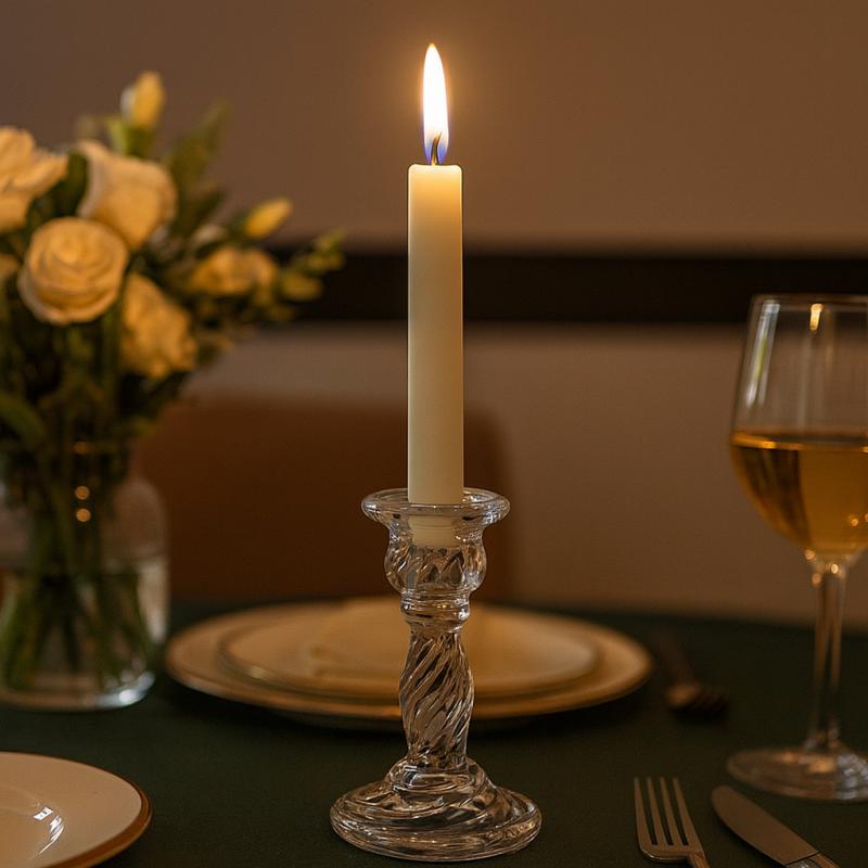 Świecznik Dekoracyjny Szklany Glamour Ozdoba Na Stół Elegancki 9,5 Cm