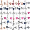 2pcs /Lot 2022 New Silver Color Love Heart Star Beads Pendant Fit Original Brand Charms Bracelet Women Jewelry Gift 45 Styles