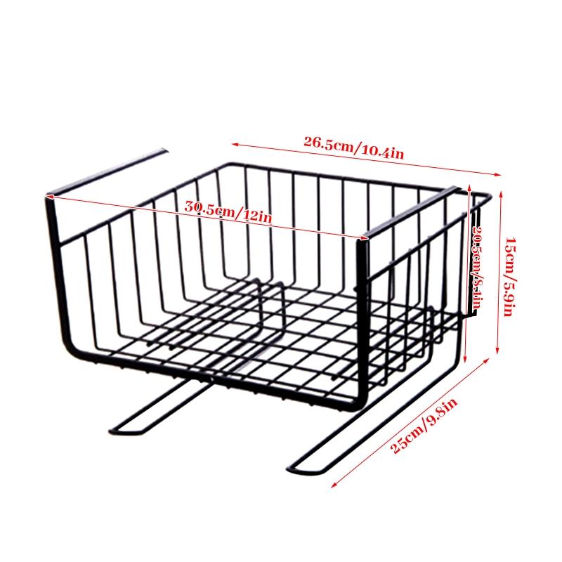 Under Shelf Basket Under Cabinet Shelf Storage Wire Basket Home Organization for Kitchen Pantry Desk Easy to Install
