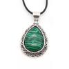 Oval Gemstone Necklace for Women Oval Pendant Semi-precious Stones Jewelry Gift for Wife Necklaces for Mom Drop Alloy Pendant