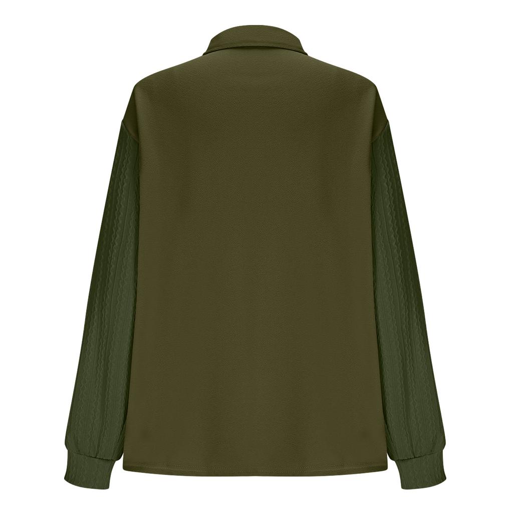 Women Fall Fashion Long Sleeve Shirts Patchwork Sweatshirt Casual Pullover Tops
