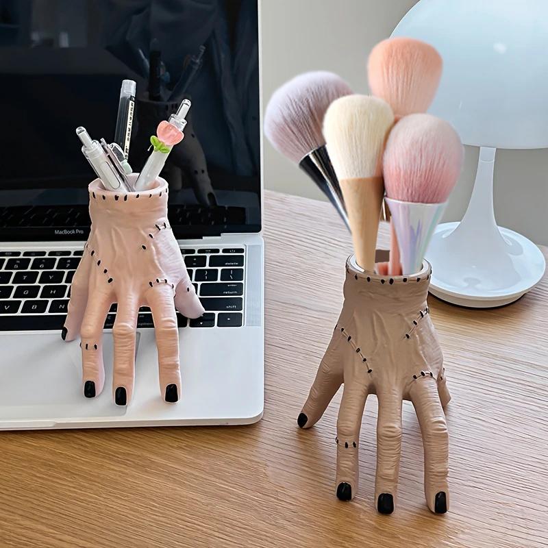 1PC Hand Shaped Pen Holder Durable Portable Stylish Storage for Pencil Pen Stationery Makeup Brush Organizer