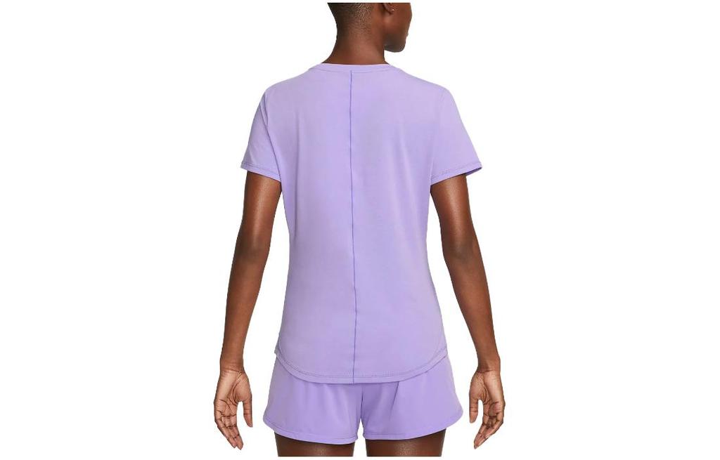 Nike T Shirts Women's Light Purple Crew Neck Moderate Straight Fit DD0619-567