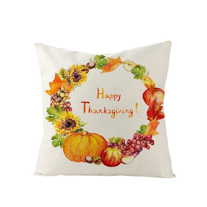 Home Thanksgiving Pumpkin Polyester Pillow Cover Home Sofa Pillow Cushion Cover