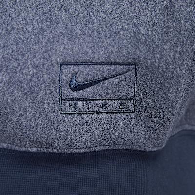 Men's Nike Swoosh Knitwear Men's Navy Blue Stand Collar Moderate