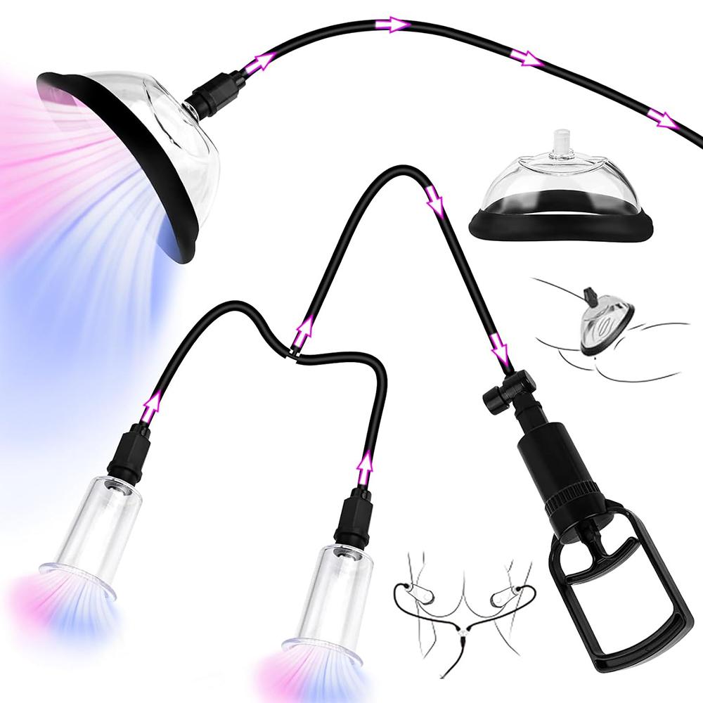 Adult Sex Toys for Female Automatic Vacuum Vagina Pump Nipple Pussy Sucker Clitoral Pump with 6 Powerful Mode Women Masturbation