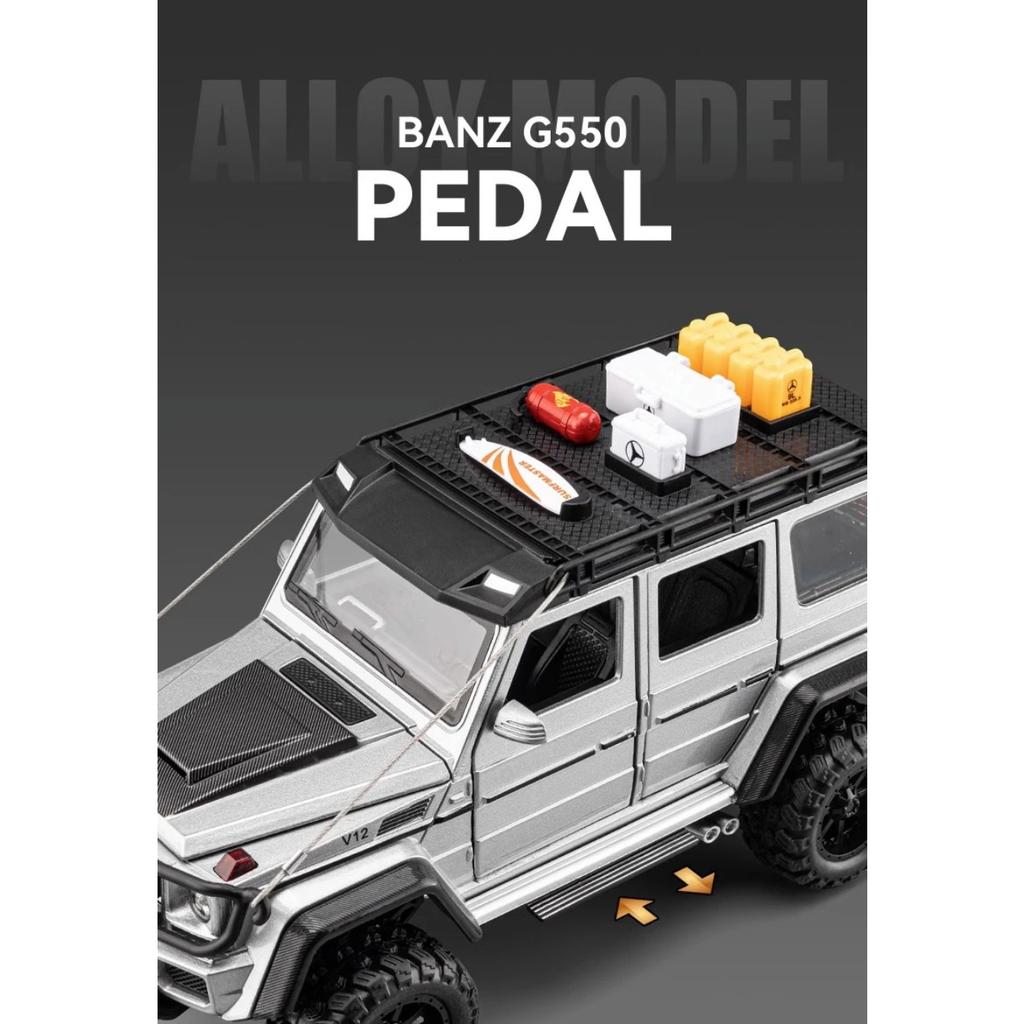 1/24 Scale Diecast Mercedes-Benz G550 4X4 Modified Version Off-road Car Sound and Light Pull Back Children's Toys Collection Gift Box