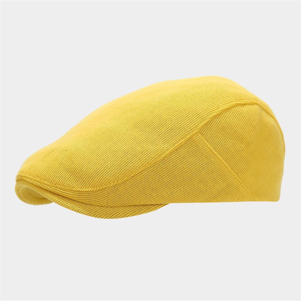 Vintage solid color forward hat knitted cotton peaked cap