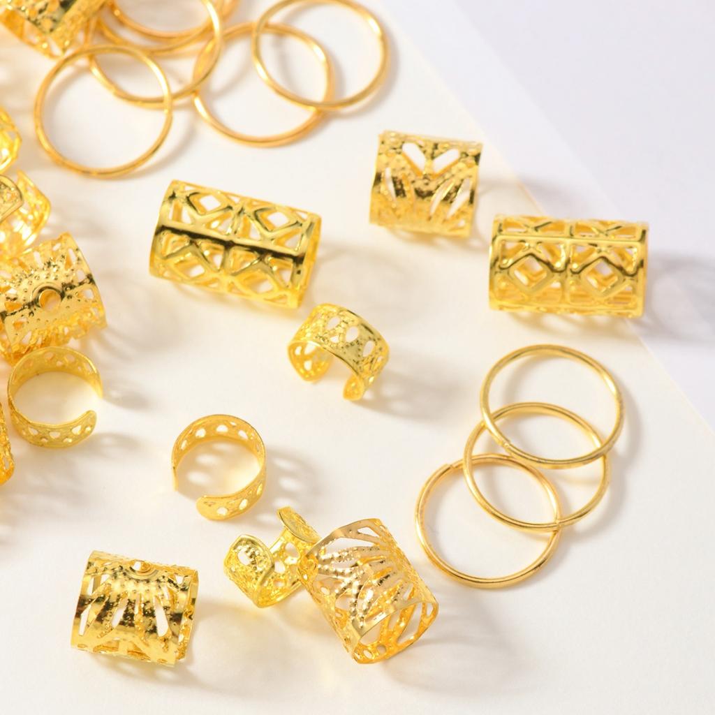 40 STÜCKE Metall Flechtclips Legierung Haarschmuck für Zöpfe Dreadlock-Zubehör Nicht-piercing Ohrclips Bartperlen Haarspangen
