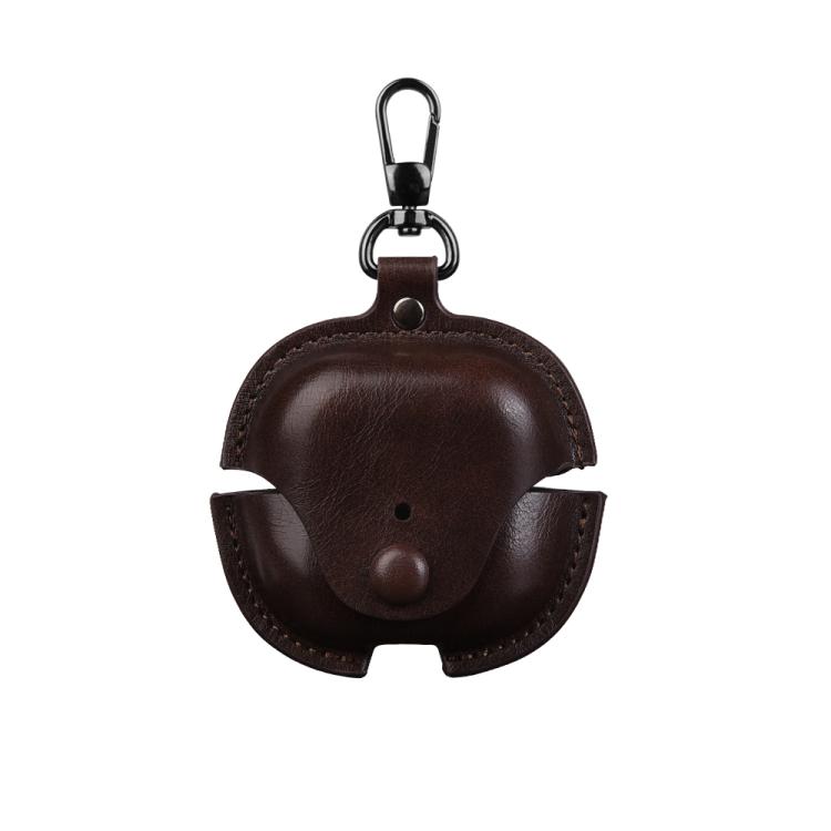 Business‑Style PU Leather Earbuds Case with Hook for Huawei FreeClip 2, Shockproof Protective Cover