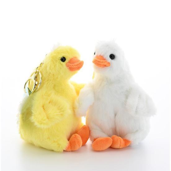 Yousheng Squeaky Duck Keychain with Hanging Buckle Stuffed Animal Toy Plushie Doll Key Ring Holder Handbag Backpack Decoration Birthday Gift