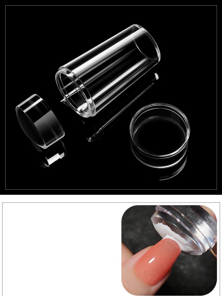 Transparente Nagelschablonen mit Schaber, Gelee-Silikonstempel für französische Nägel, Maniküre-Sets, Nagelkunst-Stempelwerkzeug-Set