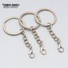 DIY Jewelry Metal Key Rings & Lobster Clasps with Embossed Flat Split Rings