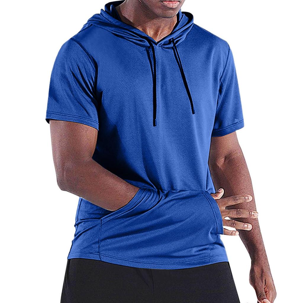 Men's Sports Mesh Quick-drying Short-sleeved Hooded Shirt