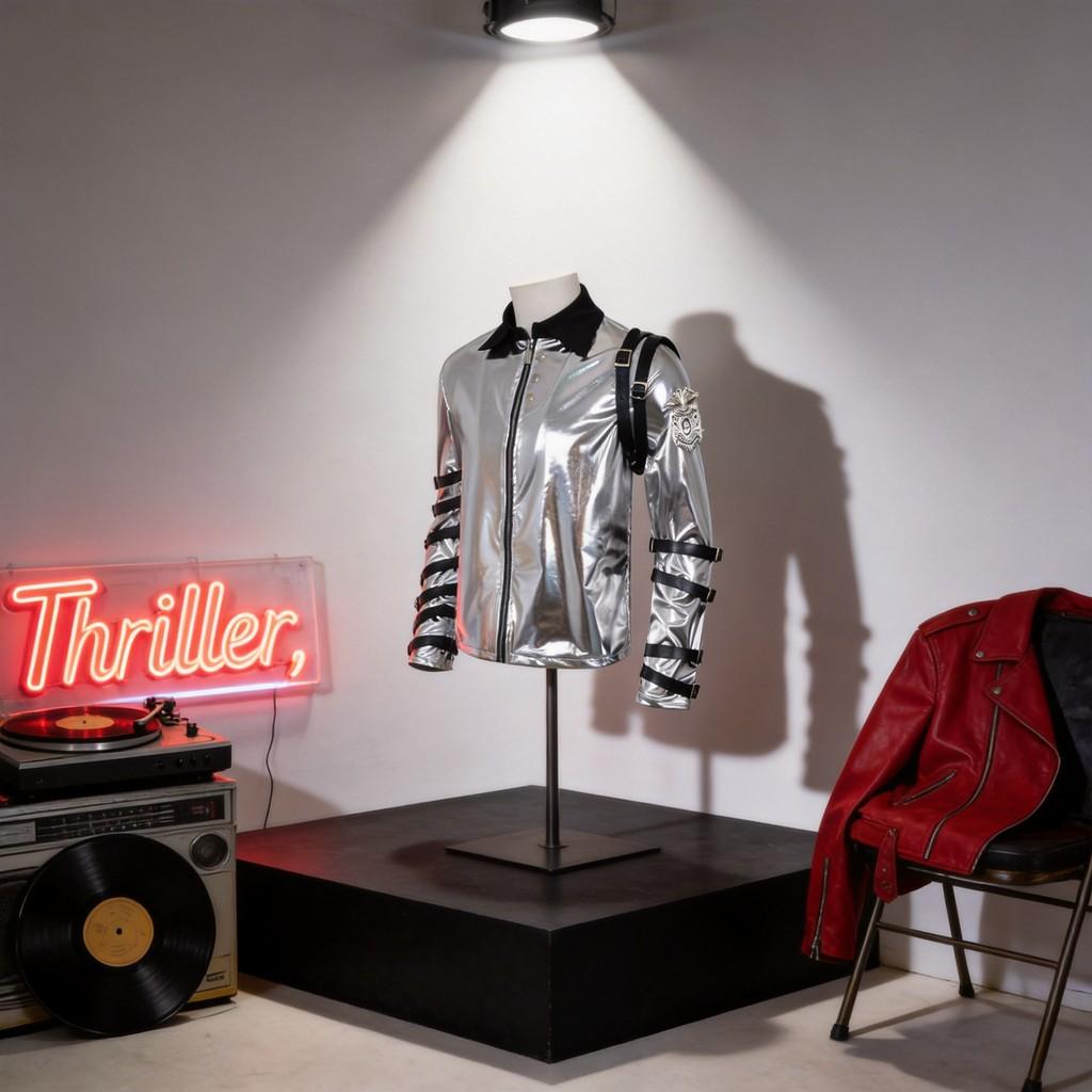 Costume en Cuir Argenté Michael Jackson Avec Veste à Manches Longues Pour Halloween Spectacle sur Scène