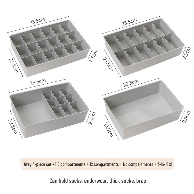 Large Capacity Drawer Organizer Box for Underwear, Socks, Bras, and Pants
