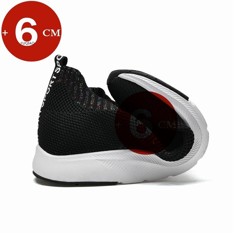 Loafers Men Elevator Shoes Chunky Lift Sneakers Mesh White Comfortable Breathable Height Increase Insole 6CM High Heel Sports